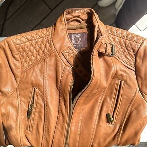 Anne Klein Leather Coat XS Free Shipping